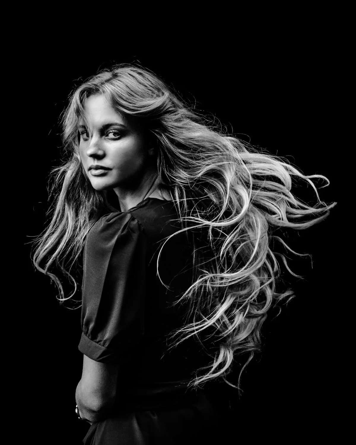 Model with long dark hair